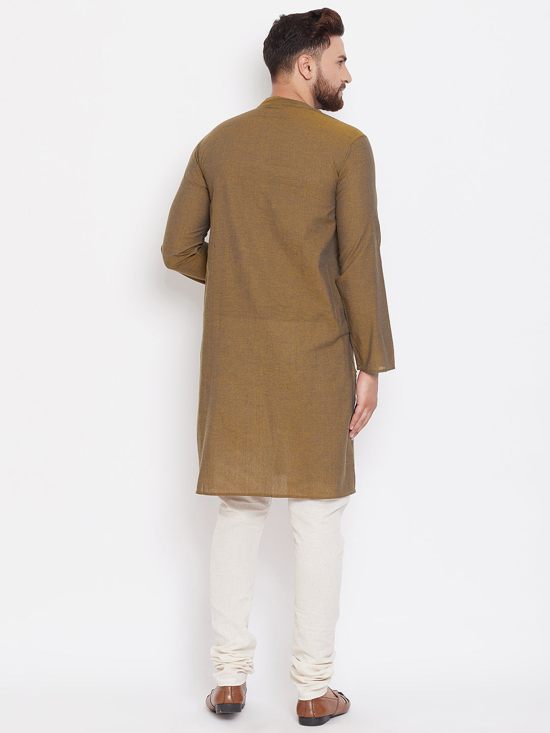 Men's Brown Pure Cotton Kurta