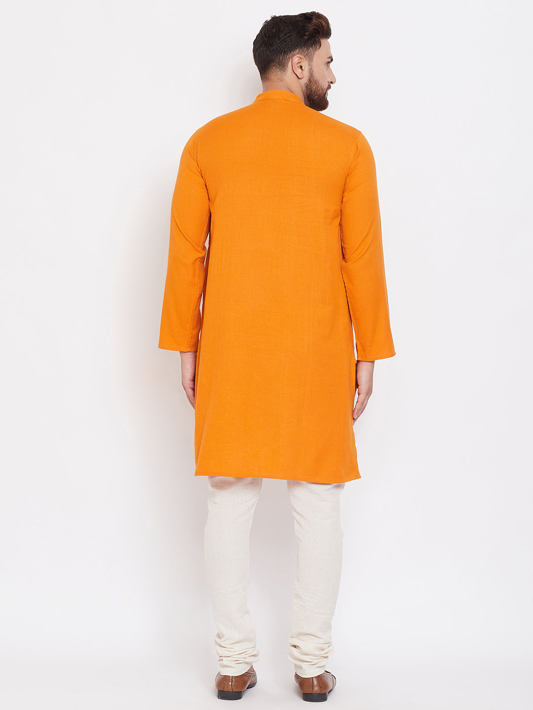 Men's Pure Cotton Kurta With Band Collar