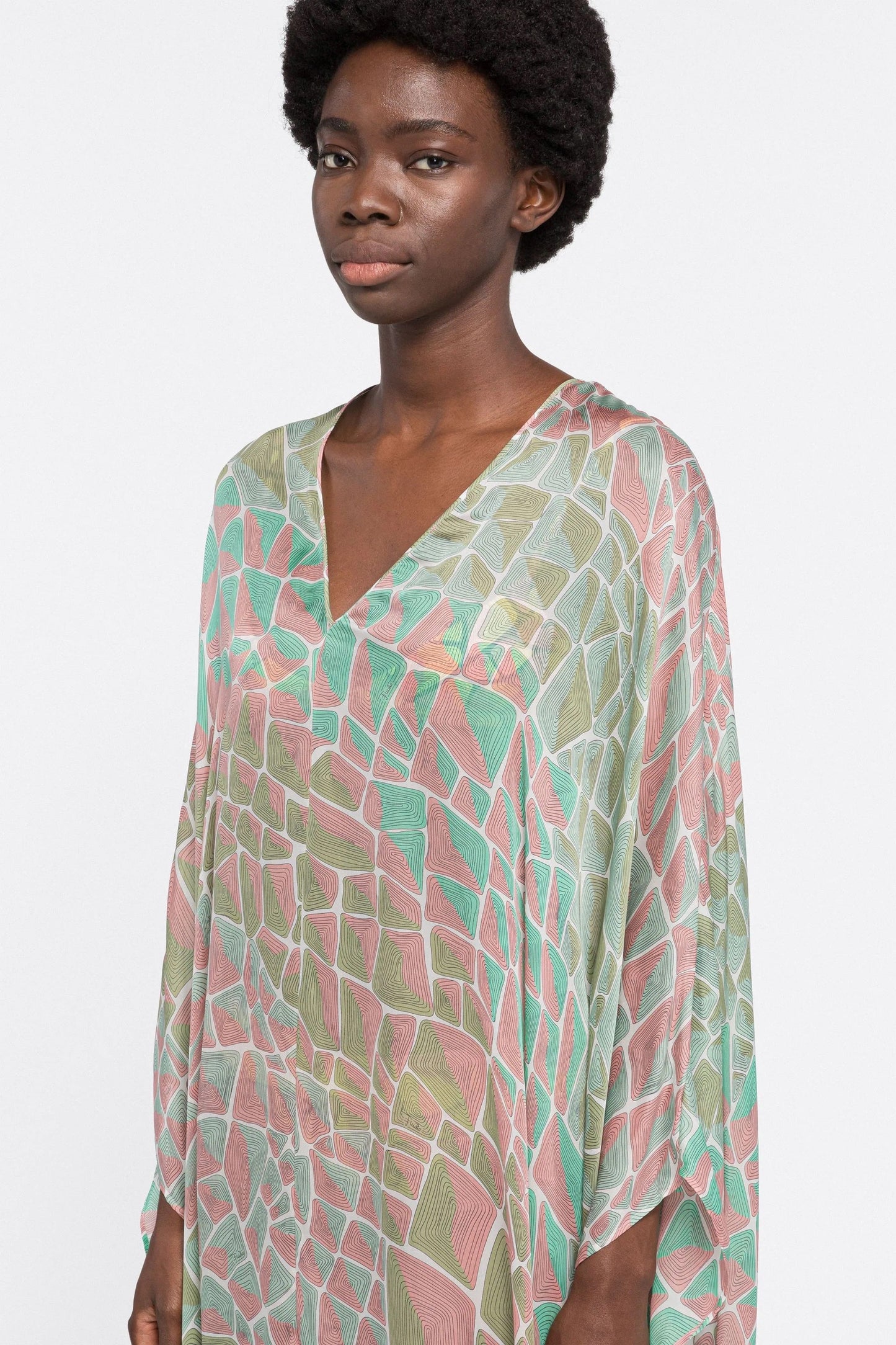 Women's Mosiac print georgette short kaftan