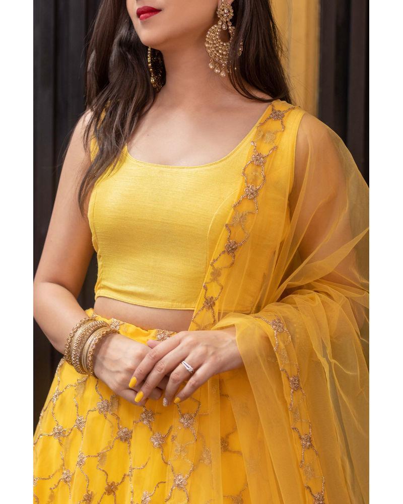 Women's Yellow Lehenga Choli (3pcs set) - Label Shaurya Sanadhya