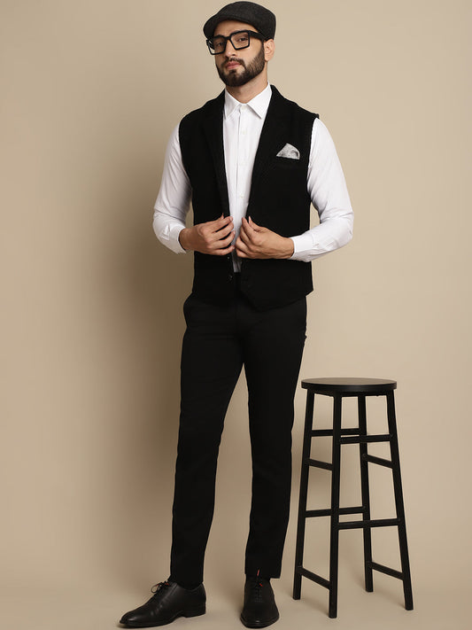 Men's Wool Waistcoat With Notched Lapel