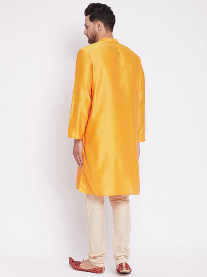 Men's Long Kurta with Band Collar -