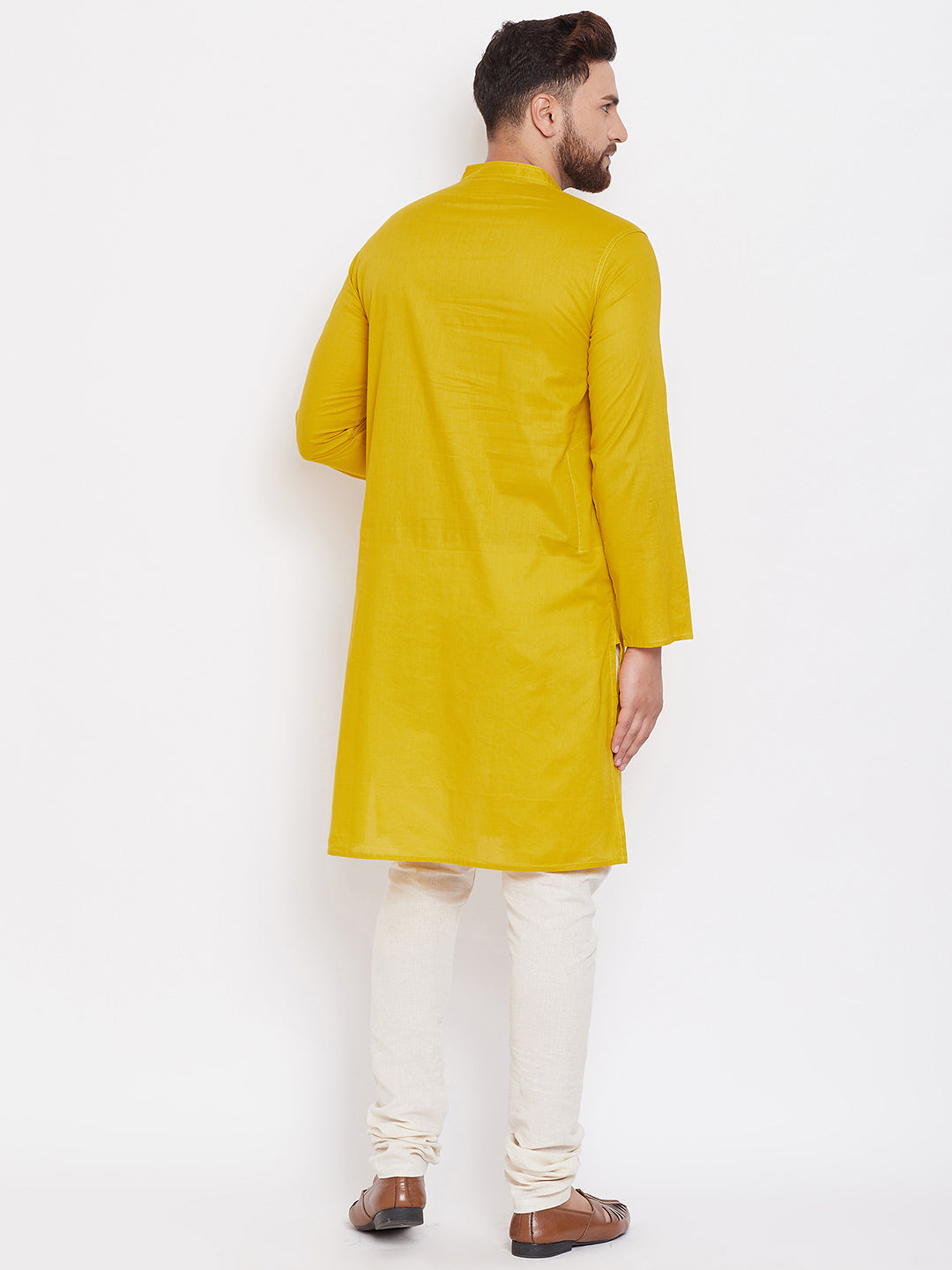 Men's Pure Cotton Kurta With Band Collar