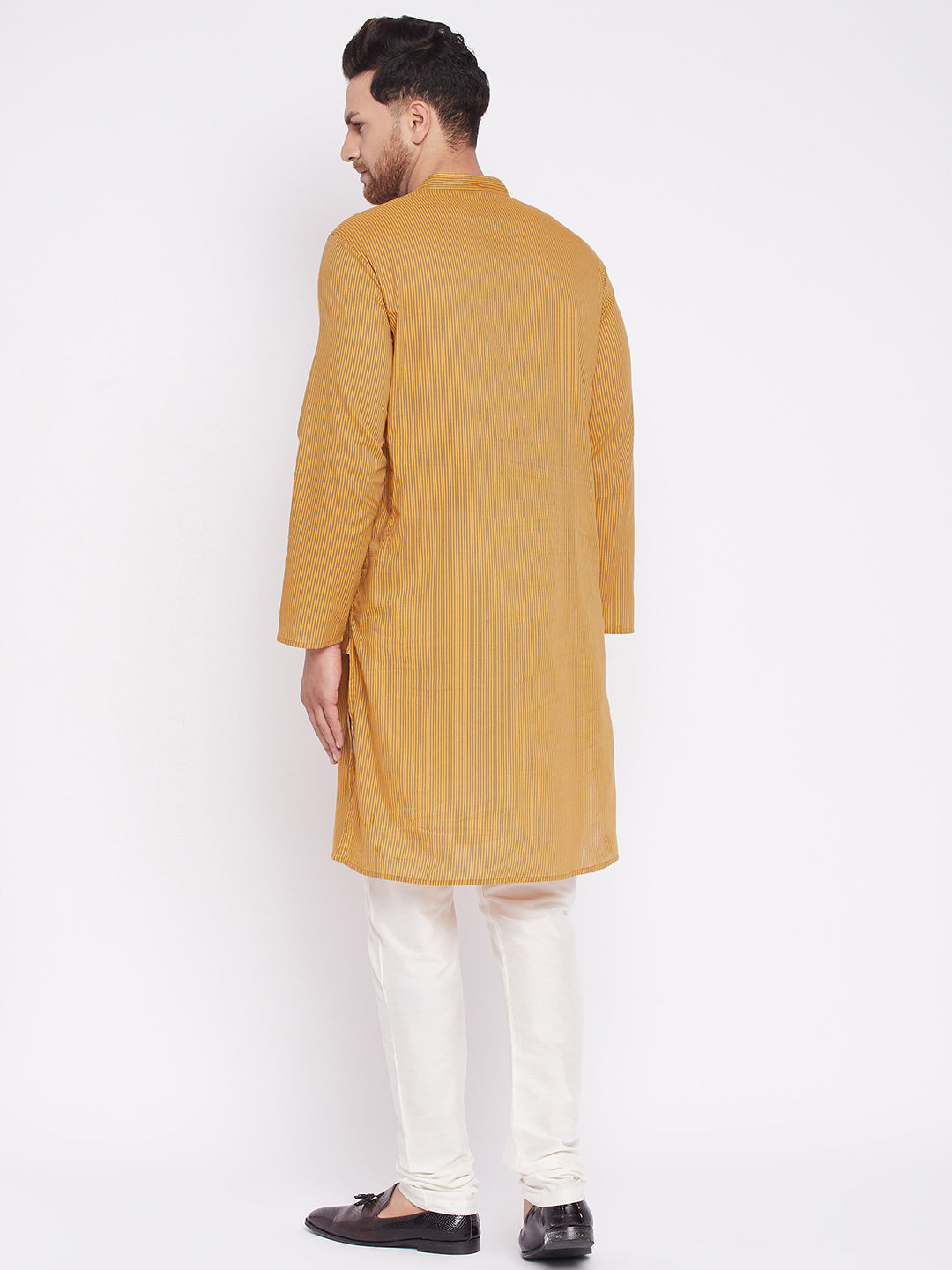 Men's Long Kurta with Band Collar -