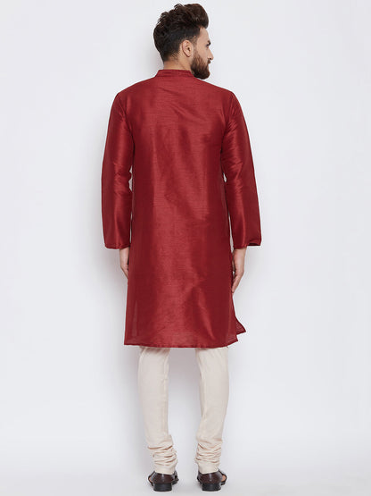 Men's Maroon Festive Kurta