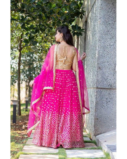 Women's Rani Pink Lehenga - Label Shaurya Sanadhya