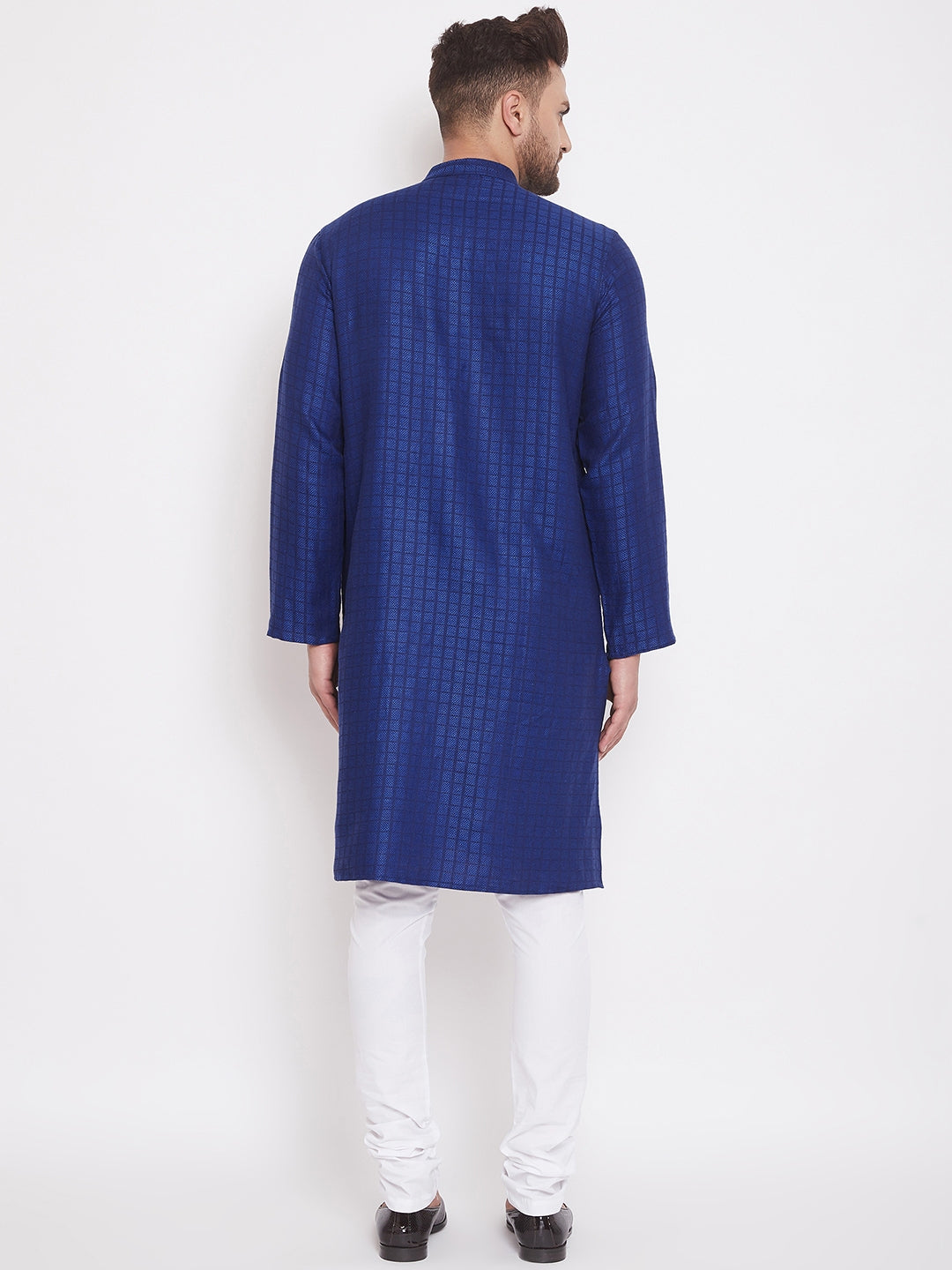 Men's Royal Blue Pure Cotton Kurta