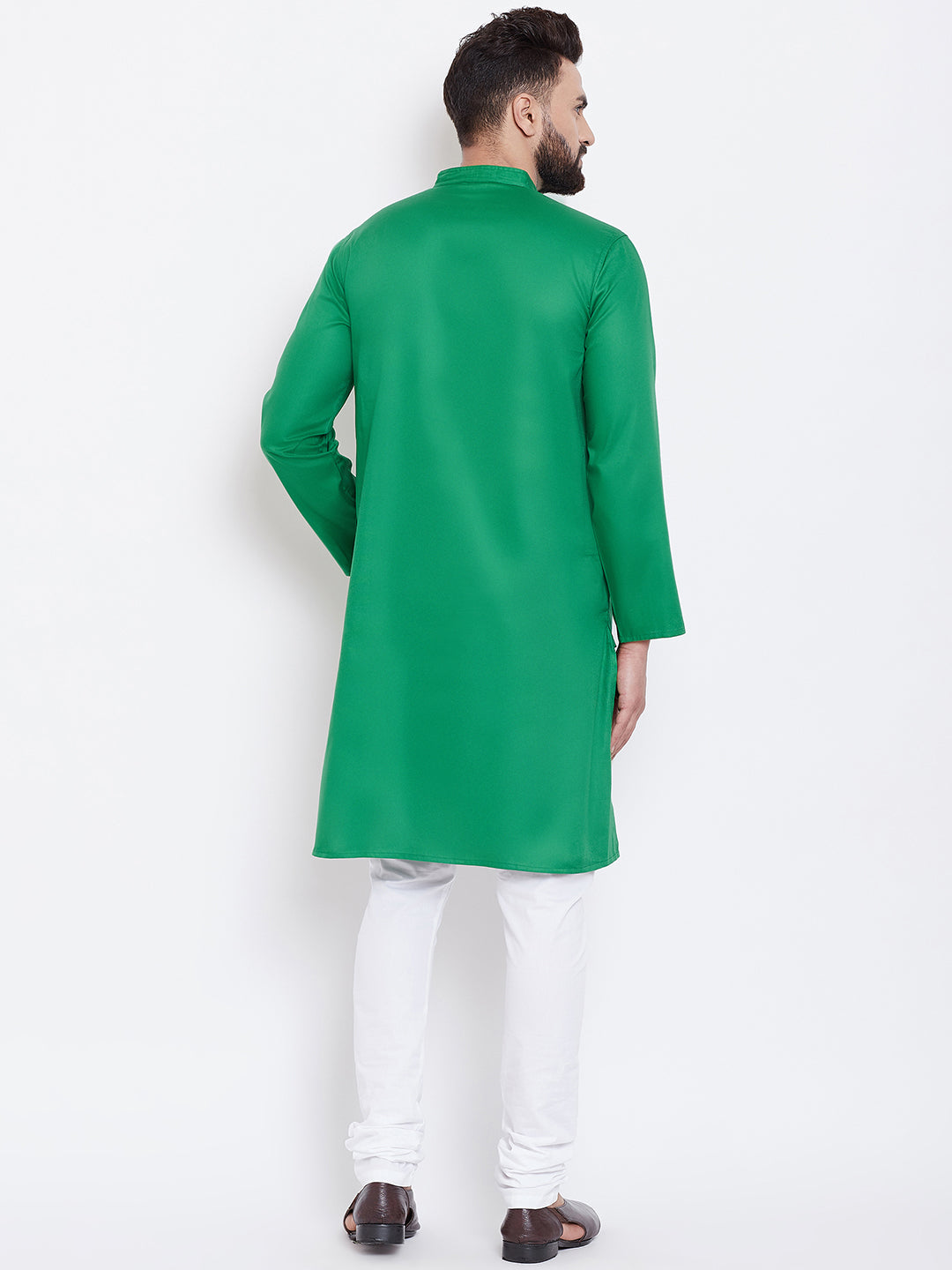 Men's Leaf Green Cotton Kurta