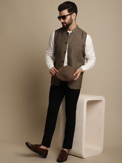 Men's Mandarin Collar Waistcoat