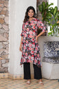 Women's Ethnic Motifs Yoke Design Thread Work Pleated A-Line Kurta With Trousers  Dupatta