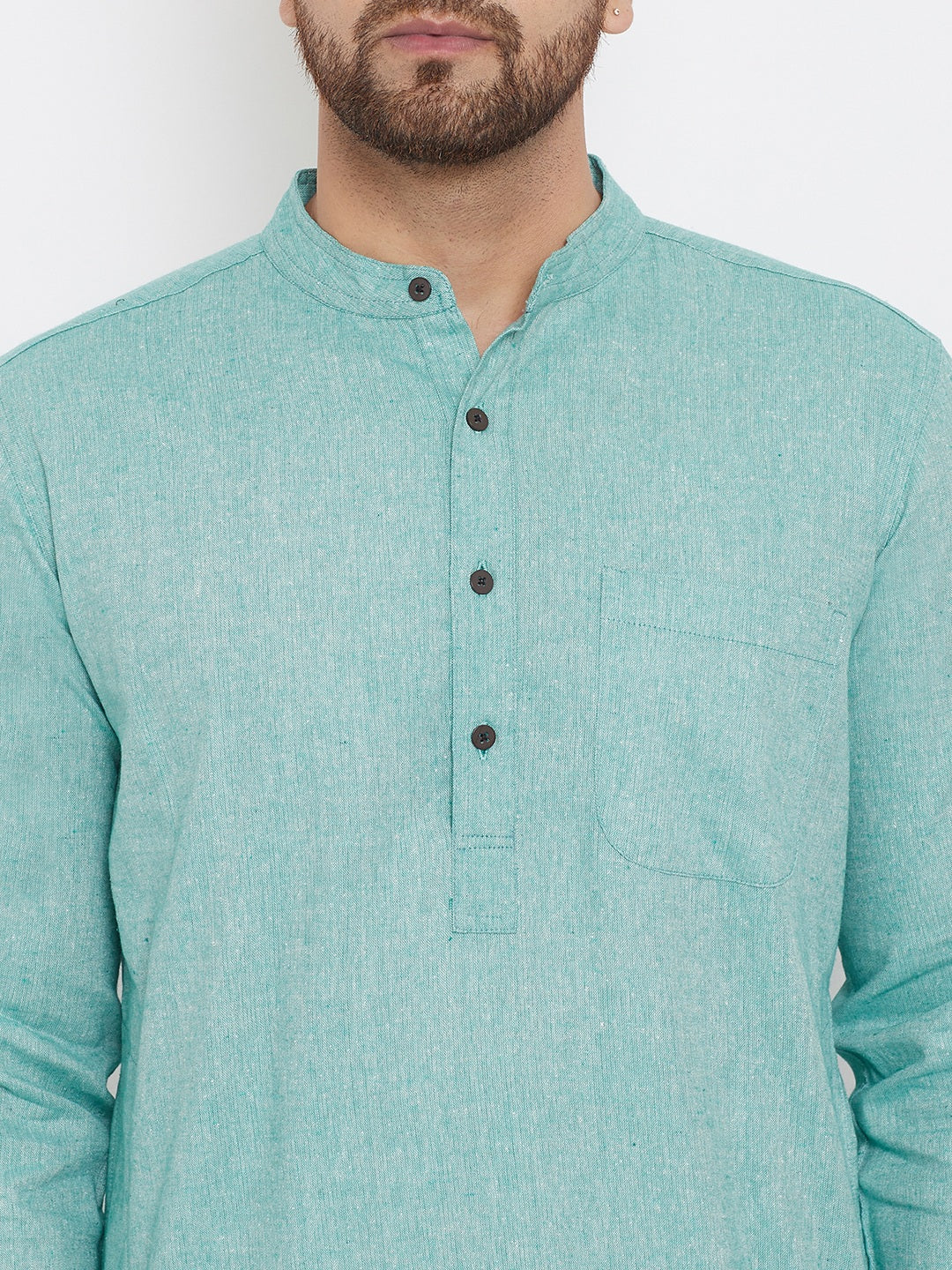 Men's Aqua Blue Pure Cotton Kurta