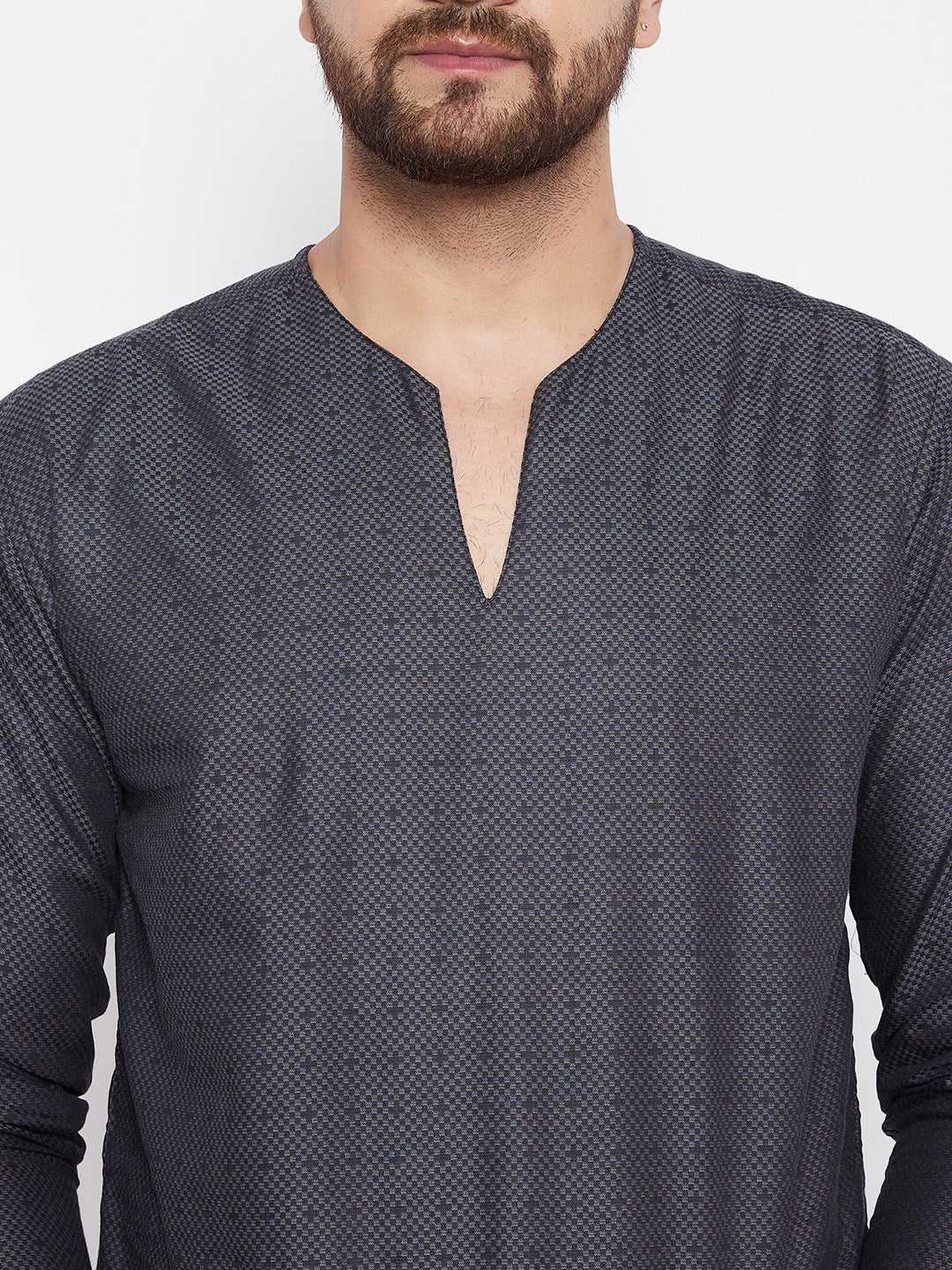 Men's Woven Design Straight  Kurta