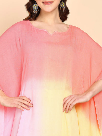 Women's Coral Crepe Kaftan