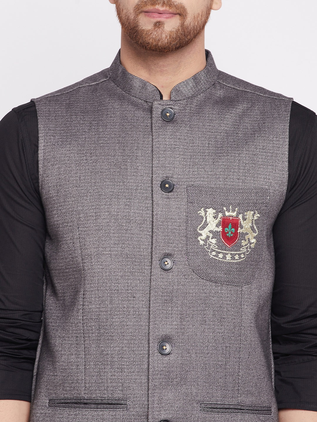 Men's Nehru Jacket with welt pockets -