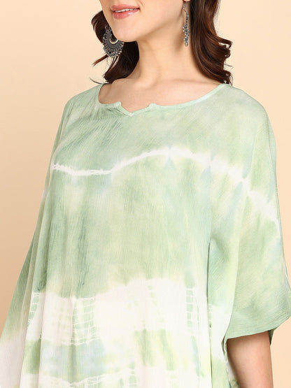 Women's Sea Green Crepe Kaftan