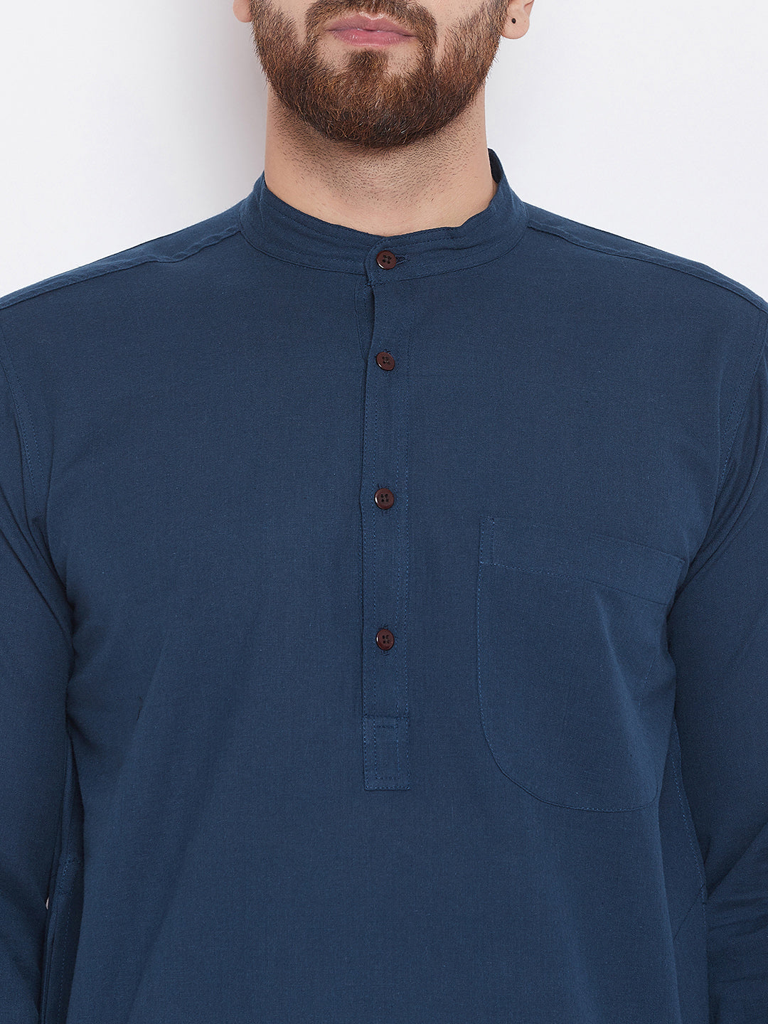 Men's Deep Blue Pure Cotton Kurta