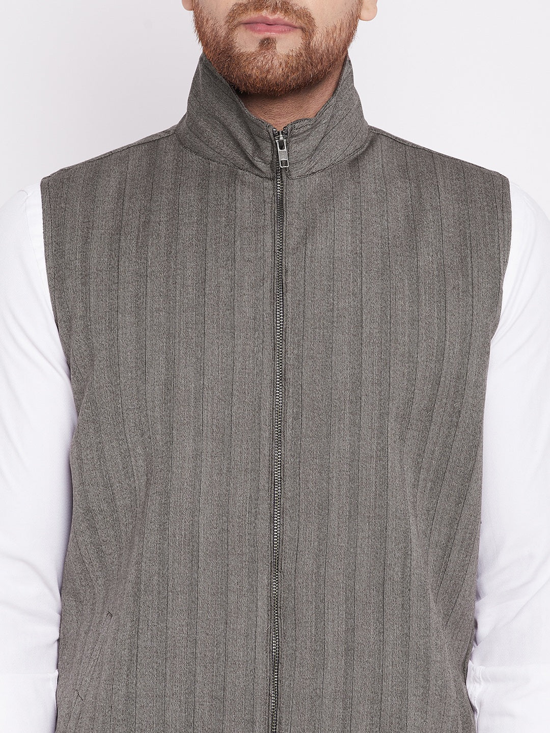 Men's Nehru Jacket With Welt Pockets -