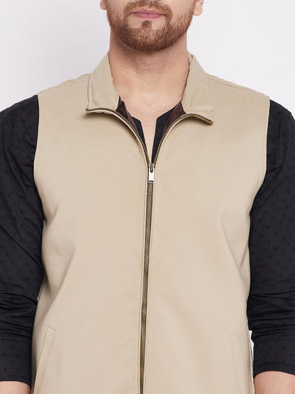 Men's Nehru Jacket With Welt Pockets -