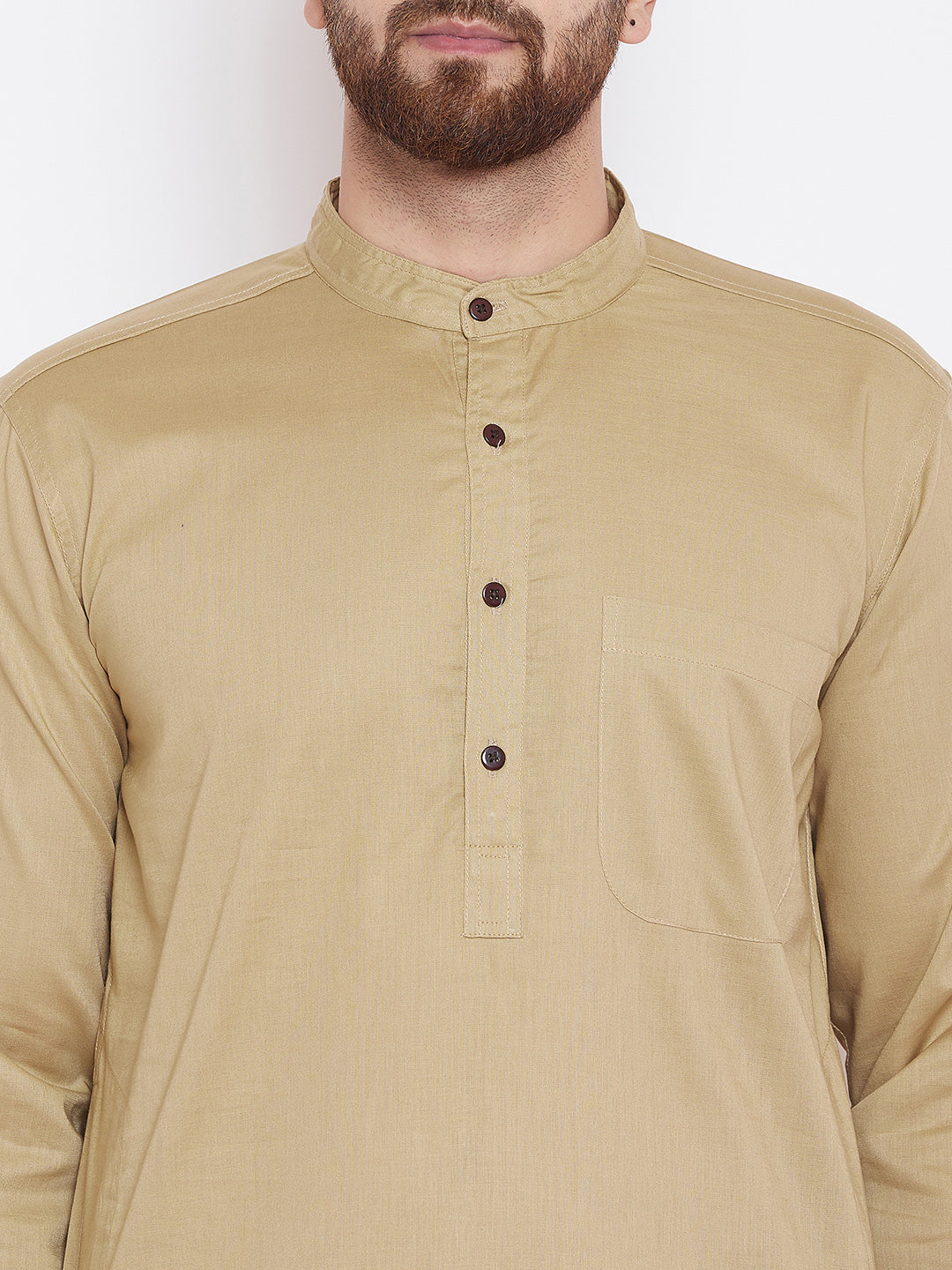 Men's Beige Pure Cotton Kurta