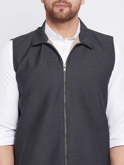 Men's Nehru Jacket With Welt Pockets -