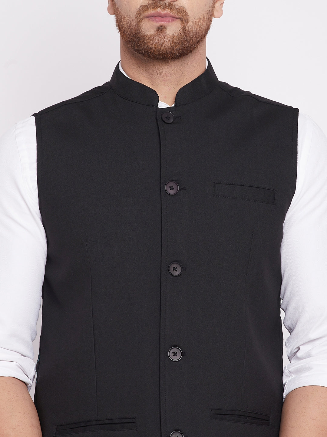 Men's Nehru Jacket With Welt Pockets -