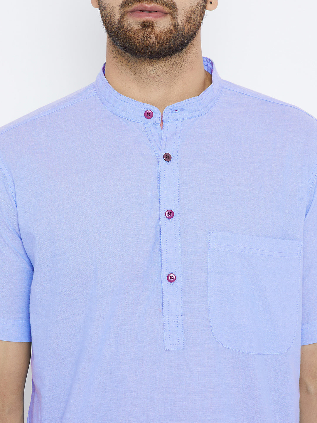 Men's Blue Pure Cotton Kurta