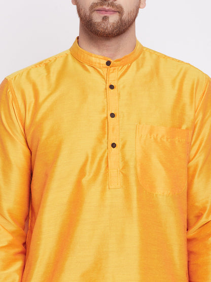 Men's Long Kurta with Band Collar -