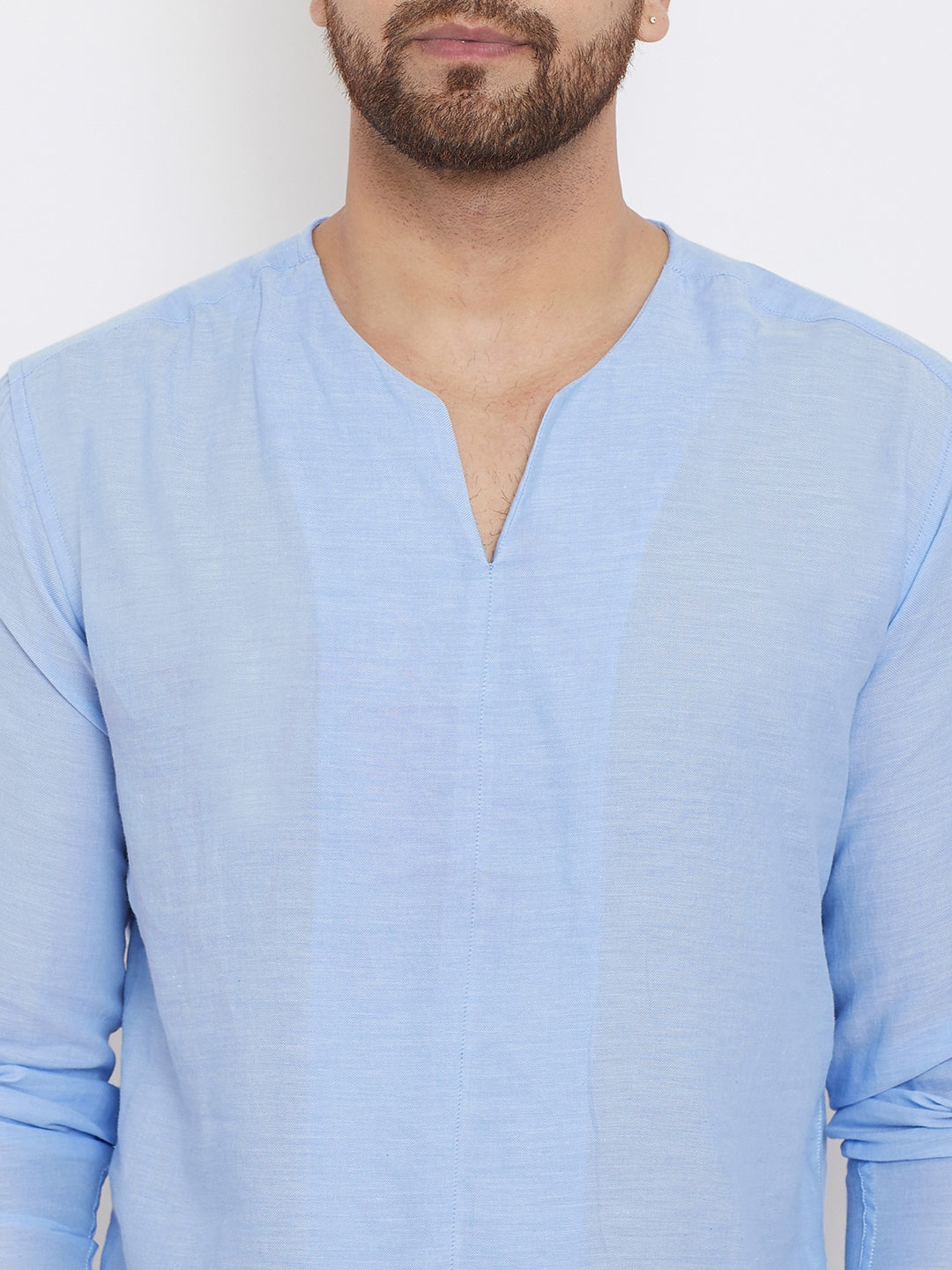 Men's Blue Summer Casual Shirt Kurta