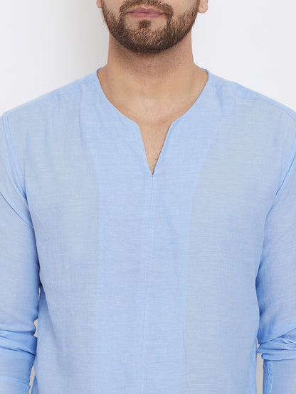 Men's Blue Summer Casual Shirt Kurta