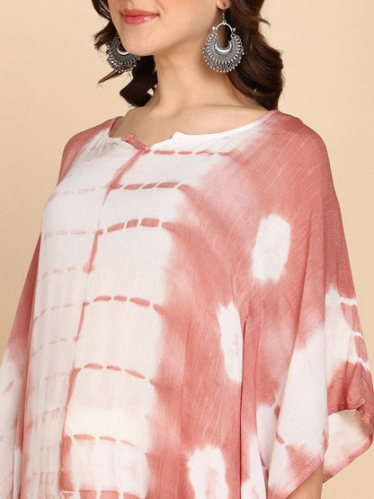 Women's Peach Crepe Kaftan