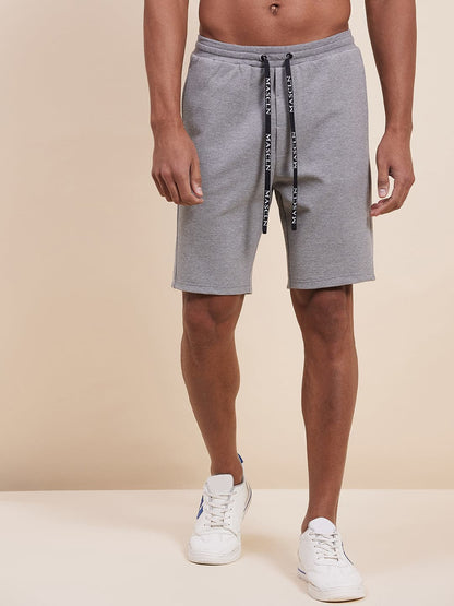 Men's Grey Melange Bermuda Shorts - LYUSH-MASCLN