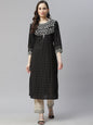 Women's Ethnic Motifs Printed Thread Work Pure Cotton Kurta With Trousers  Dupatta