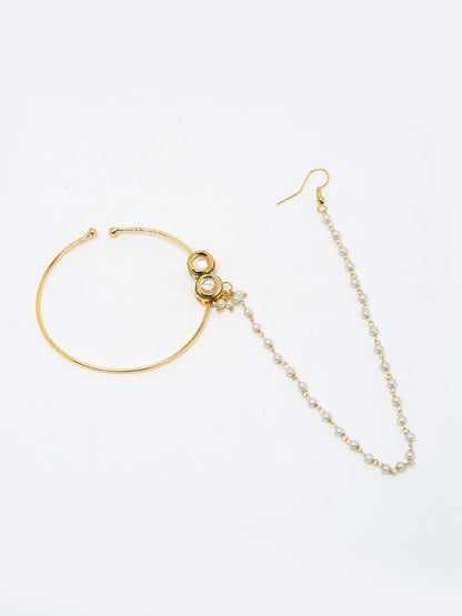 Double Kundan Nose Ring