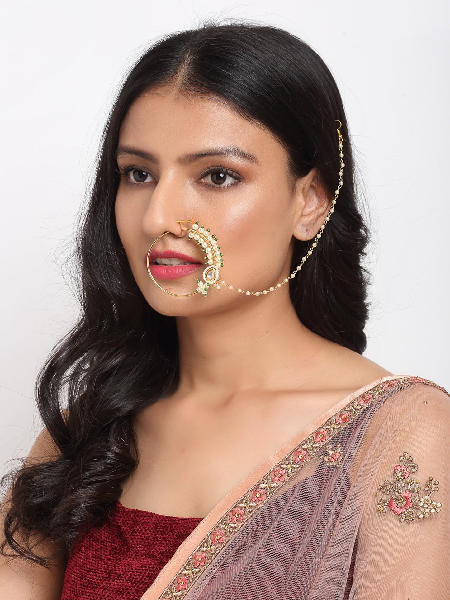 Maharani Pearl Nose Ring Nath