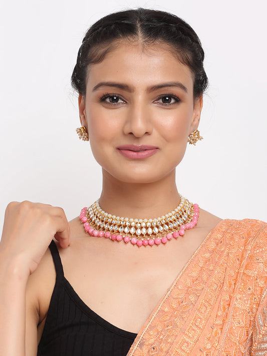 Women's Stone Kundan Choker with Studs