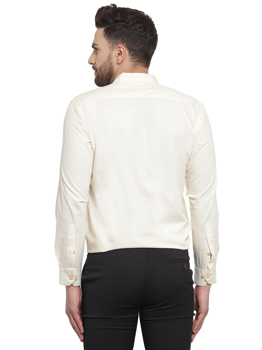 Men's Cotton Solid Cream Formal Shirt's ( SF 361Cream )