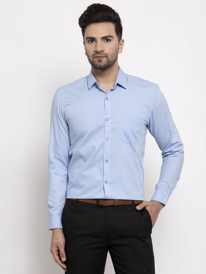 Men's Cotton Solid Firozi Blue Formal Shirt's ( SF 361Firozi )