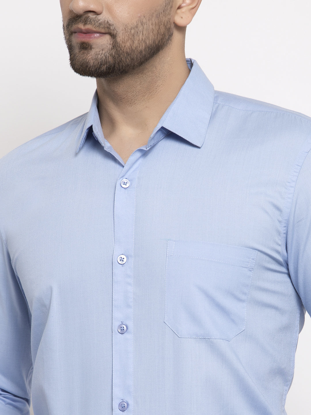 Men's Cotton Solid Firozi Blue Formal Shirt's ( SF 361Firozi )