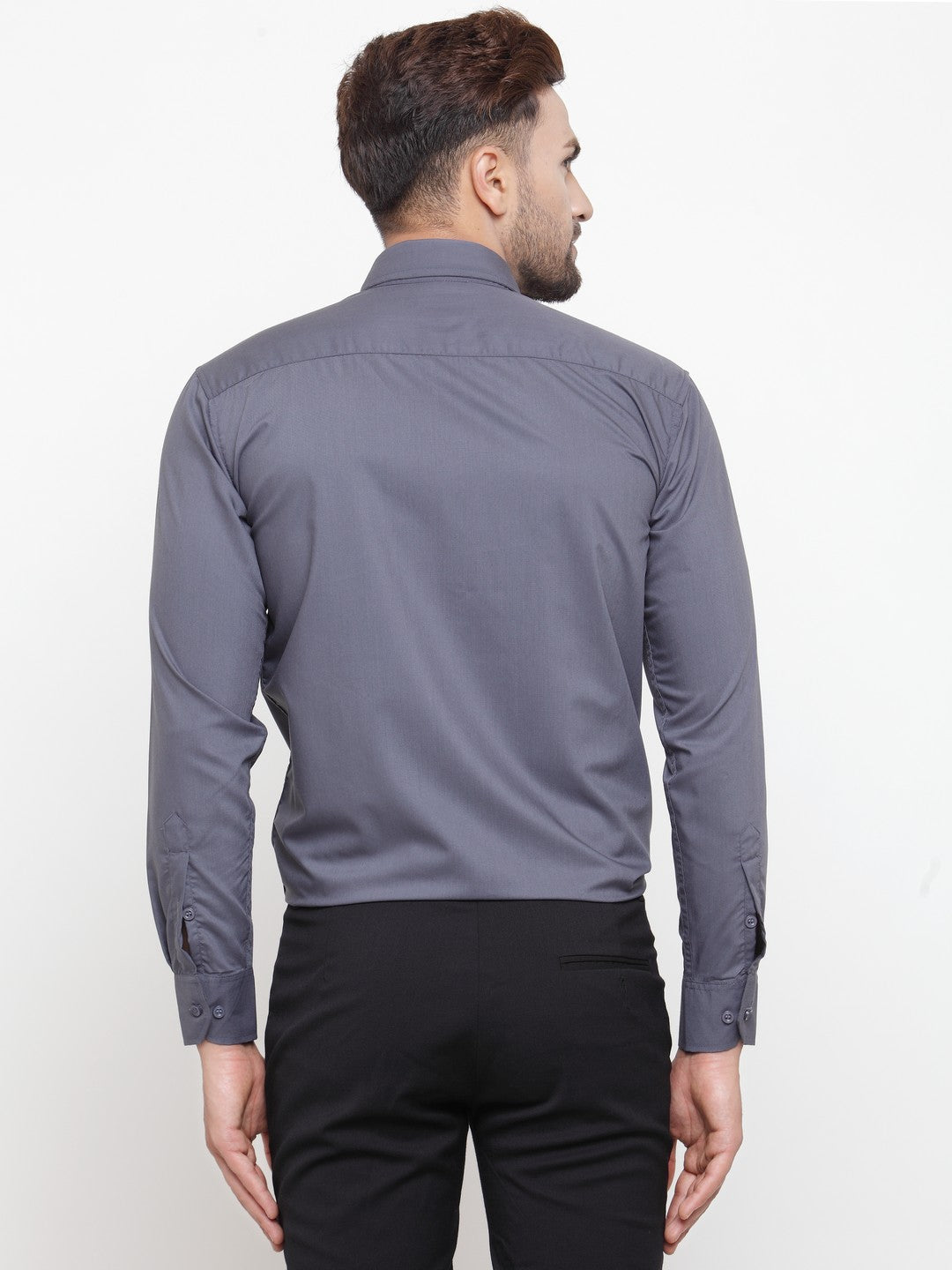 Men's Cotton Solid Grey Formal Shirt's ( SF 361Grey )