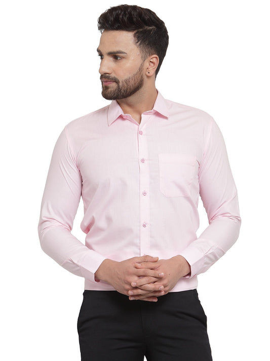 Men's Cotton Solid Light Pink Formal Shirt's ( SF 361Light-Pink )