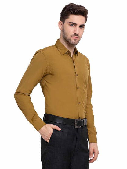 Men's Cotton Solid Mustard Formal Shirt's ( SF 361Mustard )