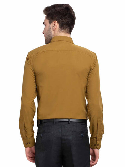 Men's Cotton Solid Mustard Formal Shirt's ( SF 361Mustard )