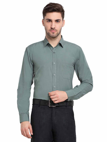 Men's Cotton Solid Pista Green Formal Shirt's ( SF 361Pista )