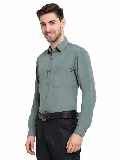 Men's Cotton Solid Pista Green Formal Shirt's ( SF 361Pista )