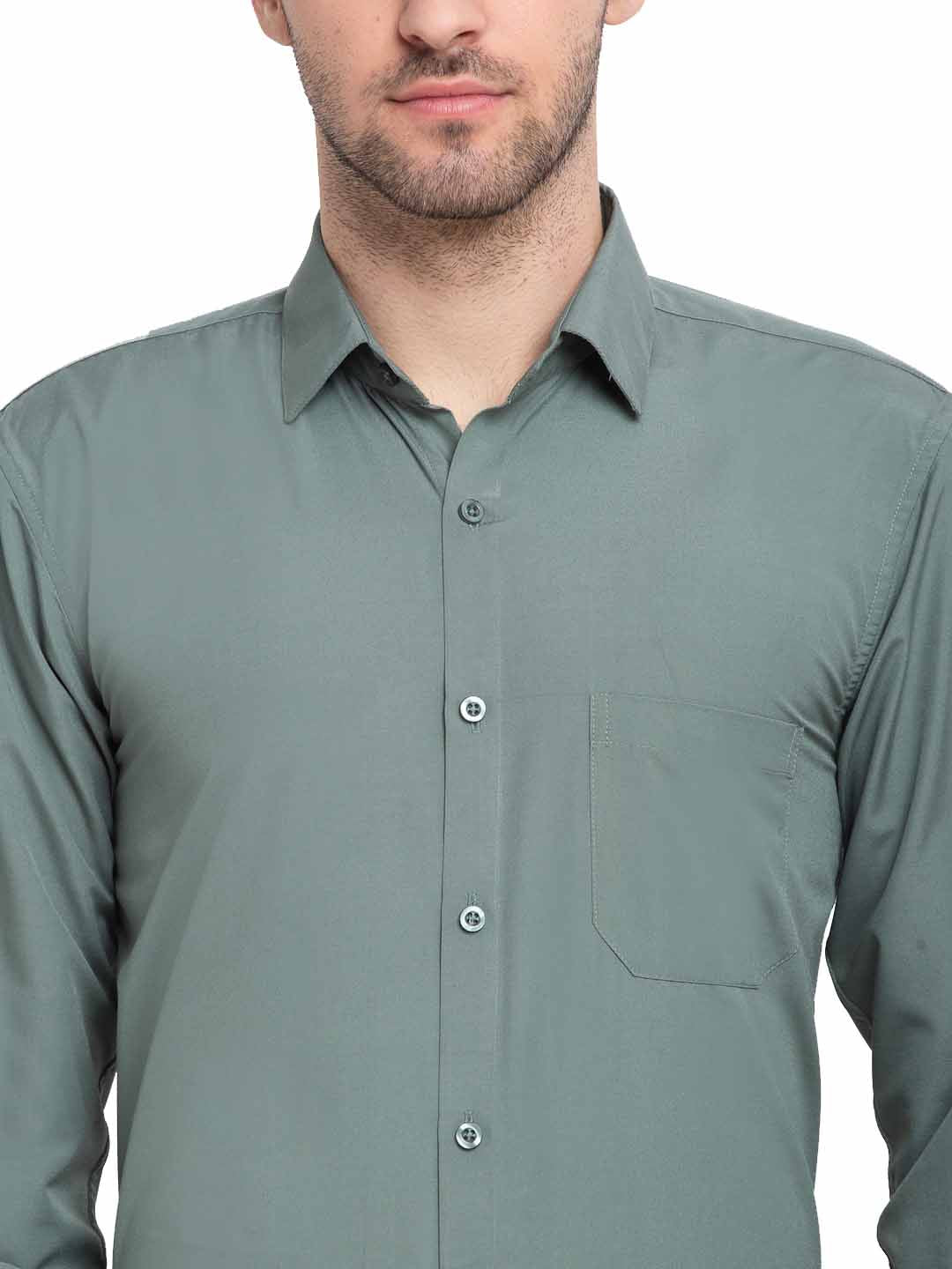 Men's Cotton Solid Pista Green Formal Shirt's ( SF 361Pista )