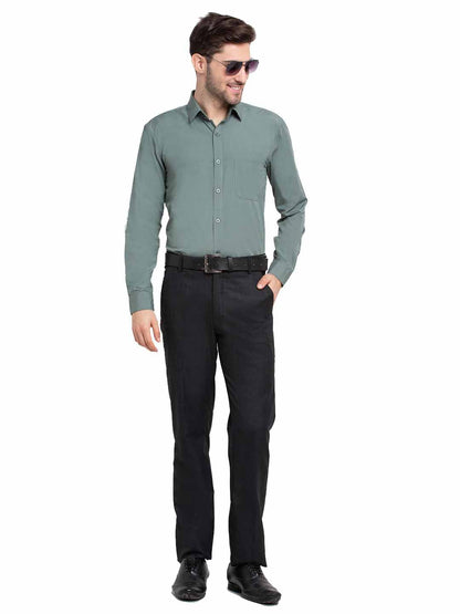 Men's Cotton Solid Pista Green Formal Shirt's ( SF 361Pista )