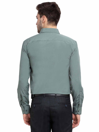 Men's Cotton Solid Pista Green Formal Shirt's ( SF 361Pista )