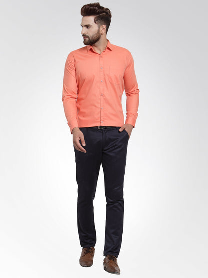 Men's Cotton Solid Starfish Orange Formal Shirt's ( SF 361Starfish-Orange )