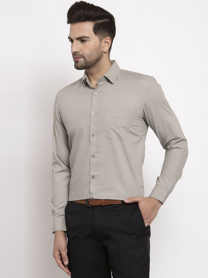 Men's Cotton Solid Steel Grey Formal Shirt's ( SF 361Steel-Grey )