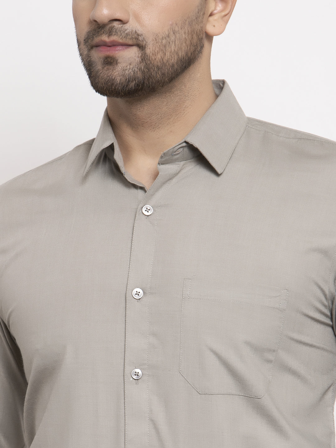 Men's Cotton Solid Steel Grey Formal Shirt's ( SF 361Steel-Grey )